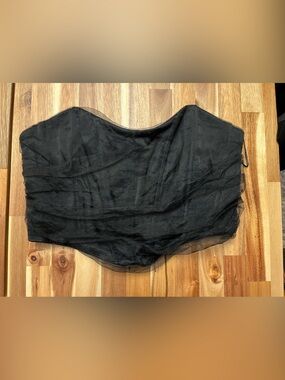 Zara Black Sheer Layered Bustier Top